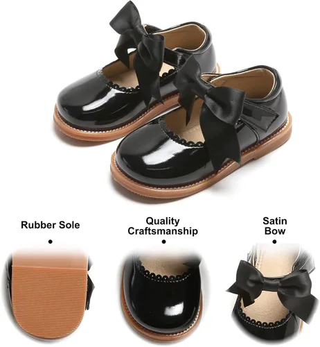 Miniatura 5 de Felix & Flora - Zapatos planos de vestir estilo Mary Jane para niña pequeña, zapatillas de ballet para niña, zapatos para fiestas y escuela