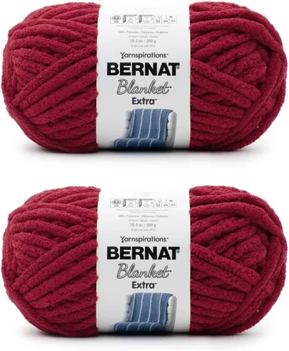 Miniatura 30 de Bernat - Estambre para mantas Extra Negro, 2 paquetes de 300g/10.5 onzas, poliéster, #7, jumbo, tejido de punto/ganchillo