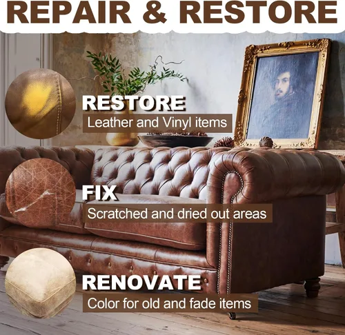 Miniatura 3 de Bálsamo de recoloración de cuero, kit de reparación de cuero, tinte de cuero, restaurador de color de cuero, removedor de arañazos de cuero, pintura