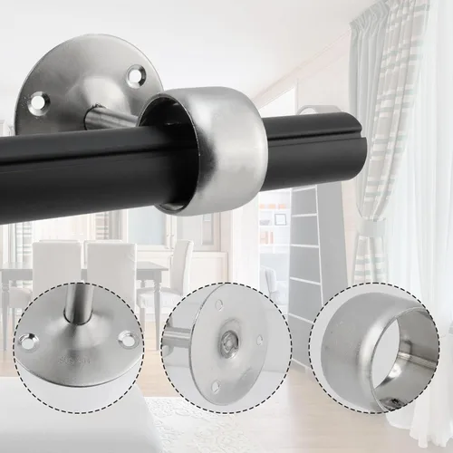 Miniatura 6 de Antrader Paquete de 4 soportes de acero inoxidable de 1.26 pulgadas de diámetro para armario, barra de soporte, soporte de tubería, soporte