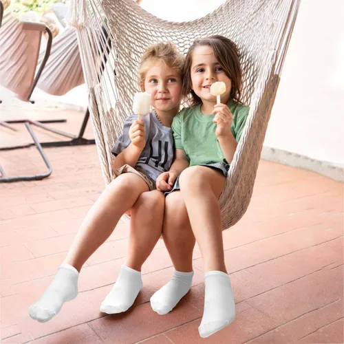 Miniatura 6 de ZERULETS Calcetines para niños, 20 pares de calcetines de tobillo de corte bajo cortos deportivos para niños y niñas, niños de 1 a 13 años