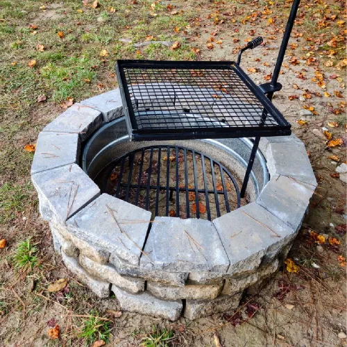 Miniatura 9 de TITAN GREAT OUTDOORS Rejilla redonda para fogatas de ceniza y brasa, resistente, de acero de 1/2 pulgada, elevada, para leña, para chimeneas