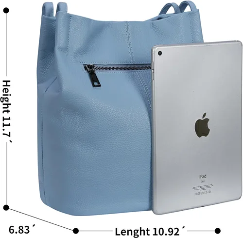 Miniatura 25 de Iswee - Bolsos de cuero genuino, diseño de hombro Hobo, bolsos para mujer