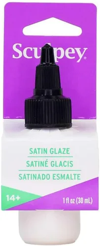 Miniatura 2 de Sculpey Esmalte satinado Polyform, no tóxico, botella de 1 onza líquida con tapa giratoria de flujo preciso. Añadirá un acabado satinado a tus