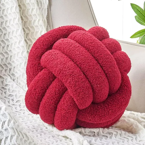 Miniatura 10 de Uvvyui Bola de Almohada con Nudo, Almohadas Decorativas Suaves para el Hogar, Almohada Redonda de Tiro, Almohada de Felpa Anudada Hecha a Mano