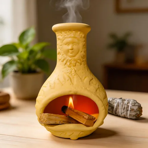 Miniatura 14 de MOUGIGI Soporte de Palo Santo Hecho a Mano y Quemador de Conos de Incienso - Elegante Accesorio para Limpias de Salvia con Capacidad para Rituales