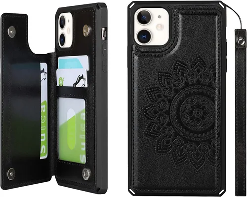 Miniatura 16 de Cavor para iPhone 11 Funda con tarjetero, para iPhone 11 Funda tipo cartera para mujeres y hombres, Funda para teléfono tipo cartera con soporte