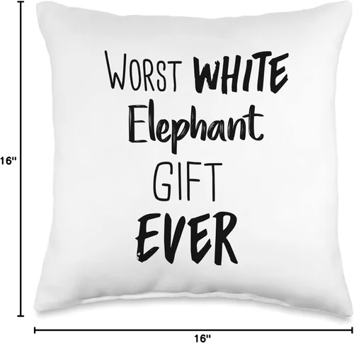 Miniatura 4 de Worst White Elephant Gift Ever Funny Present Xmas Peor almohada de elefante blanco para regalo, 16 x 16 pulgadas, multicolor