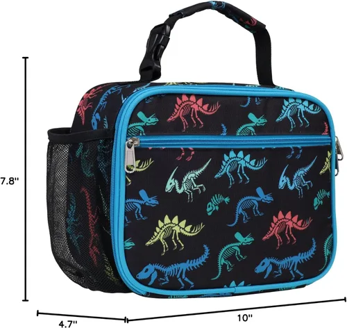 Miniatura 8 de Bagseri Lonchera para Niños Varones - Lonchera Aislada para Niños Reutilizable a Prueba de Fugas Lonchera para Niños Varones con Soporte para Fósil