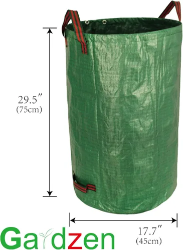 Miniatura 2 de Gardzen Paquete de 3 bolsas de jardín de 32 galones – Bolsas de jardinería reutilizables y resistentes, bolsa de residuos de hojas de jardín