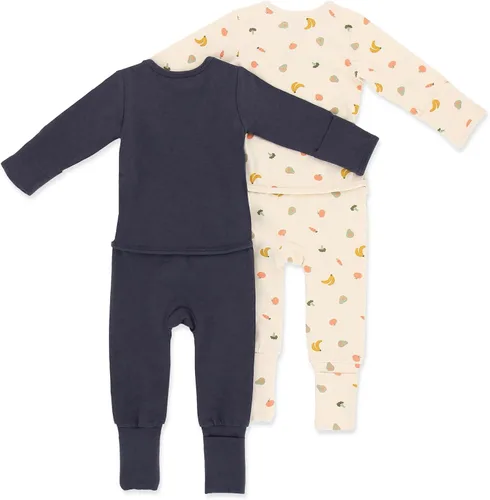 Miniatura 2 de OETEO Mameluco de algodón con certificación Oeko-Tex, fácil de llevar, con pies y mitones convertibles, paquete de pijama Gtube adaptable