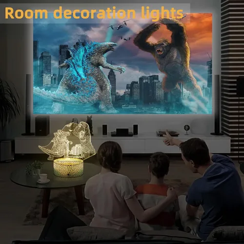 Miniatura 2 de Luz nocturna para niños, lámpara de dinosaurio King Kong Toys, luz nocturna LED que cambia de color, luz nocturna LED de ilusión 3D, control remoto