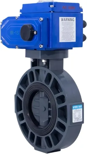 1pcs MKD971X-10S Electric Butterfly Valve Plastic UPVC Corrosion and Acid Alkali Electric Butterfly Valve(DN100,70 CELSIUS)