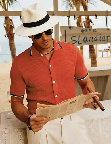 Miniatura 2 de PJ PAUL JONES Polo de punto para hombre, transpirable, con botones, para golf