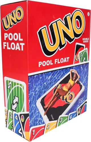 Miniatura 7 de Flotador de piscina Uno - Tarjeta inflable gigante de reversa, flotante para piscina, playa y lago, balsa de vinilo duradera, 6 pies de alto