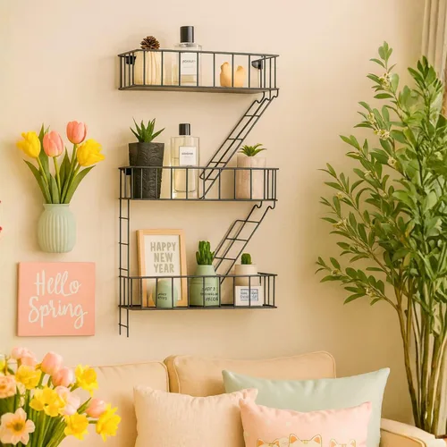 Miniatura 2 de Estante de Pared de Escape de Incendios - Estante Flotante Decorativo de Nueva York - Estante de Escalera de Arte de Pared - Estantes de Baratijas