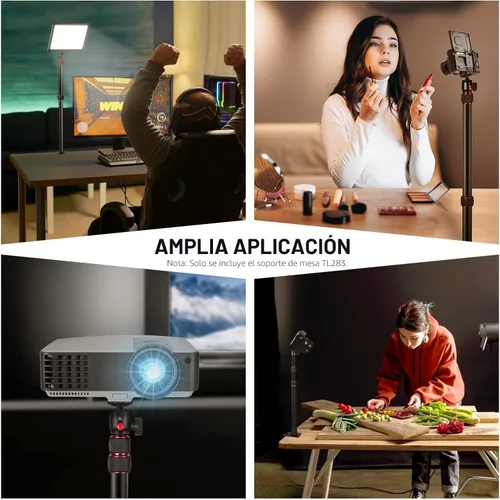 Miniatura 7 de NEEWER Soporte de escritorio extensible para cámara con cabeza de bola, soporte de luz de mesa ajustable de 17"-40" con tornillo de 1/4