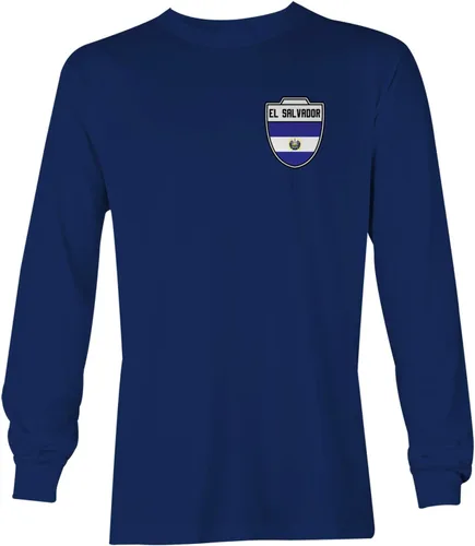 Camiseta de fútbol salvadoreño de manga larga unisex de fútbol nacional salvadoreño, marino