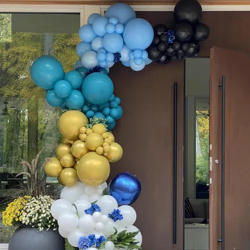 Miniatura 2 de Globos azul claro de látex de 5, 10, 12, 18 pulgadas, diferentes tamaños, 103 piezas de globos mate azul cielo azul bebé para decoración de fiesta