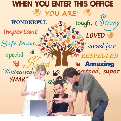Miniatura 4 de Calcomanías de Pared con Citas Inspiradoras para Oficina - Adhesivos Motivacionales de Trabajo en Equipo, Letras Positivas y Palabras Espirituales