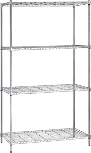 Miniatura 96 de Quantum Storage Systems kit para principiantes para unidad de librero de 4 niveles, de 54 pulgadas de alto, en alambre, con acabado en cromado