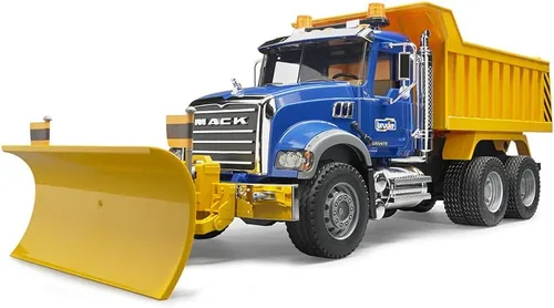 Miniatura 3 de Bruder 02815 Camión Volquete Mack Granite Escala 1:16, Camión de Juguete Ultra Realista para Construcción y Juego en la Granja Duradero para Uso