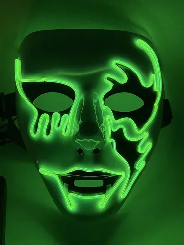 Máscara de Halloween con luz LED de Demon Slayer para hombre y mujer, regalo de disfraces, fiesta de festival