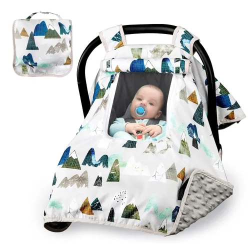 Miniatura 11 de Funda de Asiento de Coche para Niño, Funda de Asiento de Coche de Bebé de Invierno, Toldo de Asiento de Coche Acogedor y Cálido con Ventanas
