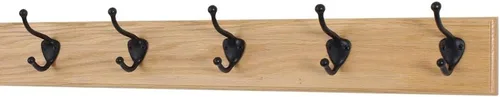 Miniatura 20 de PegandRail Perchero de roble con ganchos estilo sombrero y abrigo de bronce aceitado (castaño, 15 x 3.5 pulgadas con 3 ganchos)