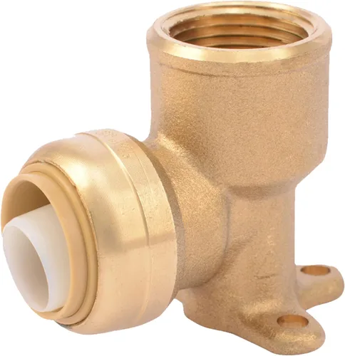 Miniatura 2 de SharkBite Codo de oreja de 1/2 pulgada, FNPT, paquete de 6, accesorios de plomería de latón a presión para conectar, tubo PEX, cobre, CPVC, PE-RT