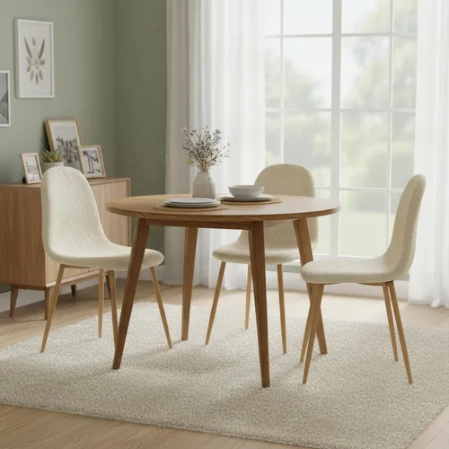 Miniatura 6 de FurnitureR Silla de comedor moderna tapizada de cuero de mediados de siglo, silla de comedor sin brazos con patas de metal negro, ahorro de espacio