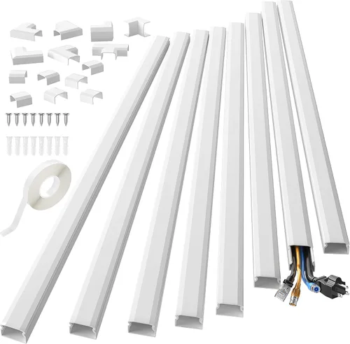 Miniatura 17 de Yecaye Ocultador de Cables de TV, 42 Pulgadas Ocultador de Cables Grande Beige, Cubiertas de Cables para 4 Cables, Ocultadores de Cables para TV