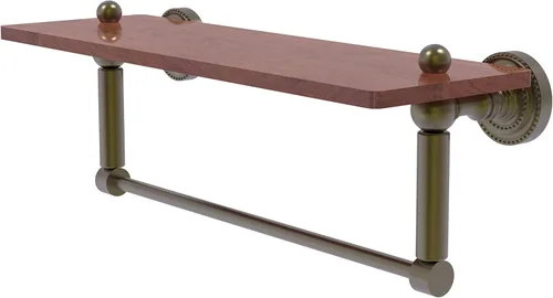 Miniatura 47 de Allied Brass DT-1TB-16-IRW Dottingham Collection - Toallero integrado de madera IPE de 16 pulgadas, color bronce antiguo