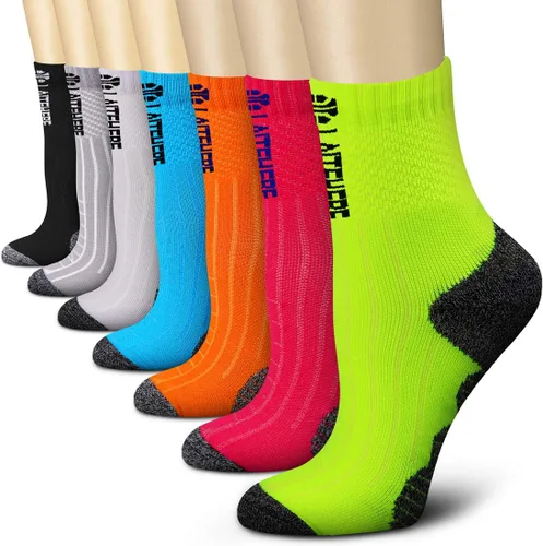 Miniatura 9 de CHARMKING Calcetines de compresión para mujeres y hombres, circulación de 15 a 20 mmHg, lo mejor para atletismo, correr, ciclismo, enfermera, uso