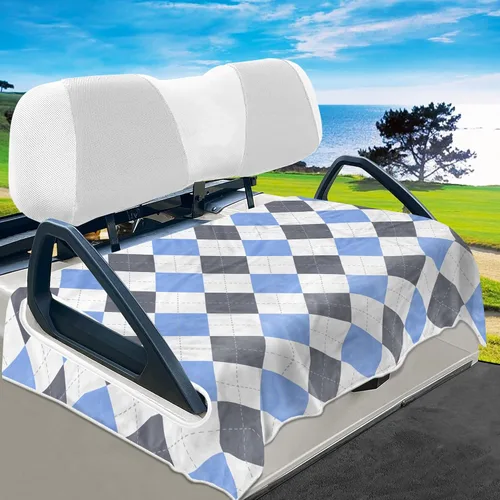 Miniatura 16 de YOKYHOM Fundas de asiento de carrito de golf para carritos de 2 y 4 pasajeros, manta suave de toalla de asiento que protege del calor, el frío