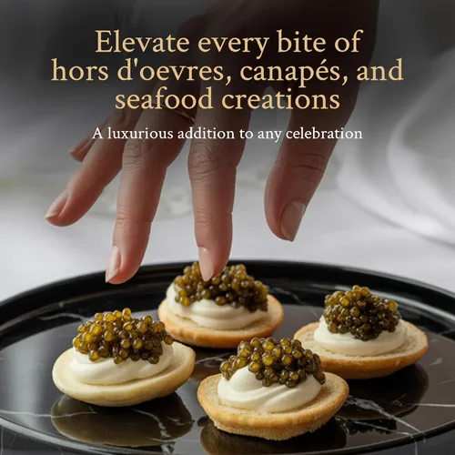 Miniatura 4 de PETRUSCO Royal Ossetra - Caviar negro de primera calidad, Huevas de pescado de esturión gourmet frescas en una lata de metal sellada, 1.06 oz