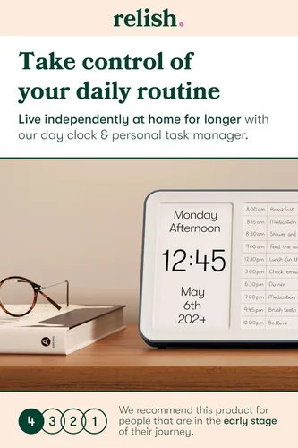 Miniatura 2 de Relish Day Hub - Reloj para demencia con gestor de tareas diarias, calendario digital de pantalla grande HD para personas mayores y personas