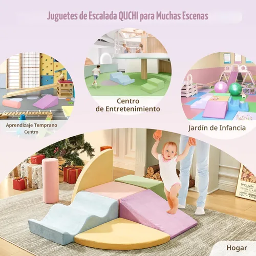 Miniatura 7 de QUCHI Juguetes de Escalada para Niños Pequeños, Juguetes de Escalada para Niños Pequeños en Interiores, Conjunto de Bloques de Escalada de Espuma