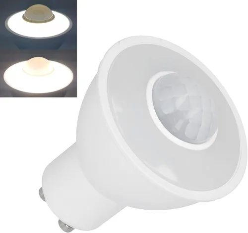 Miniatura 2 de Greensen Bombilla LED GU10 con detector de movimiento infrarrojo, bombilla blanca cálida de 5 W 500LM para pasillo de techo, iluminación