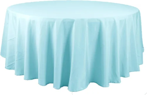 Miniatura 12 de BalsaCircle – Mantel redondo para bodas, de poliéster, 108 pulgadas, Manzana Verde (Apple Green)