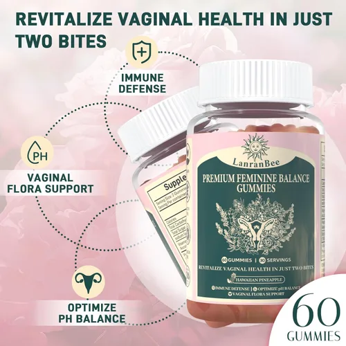 Miniatura 3 de Gomitas de equilibrio femenino prémium con probióticos vaginales para mujeres con pH equilibrado, salud y bienestar, apoyo inmunológico, vegano, sin