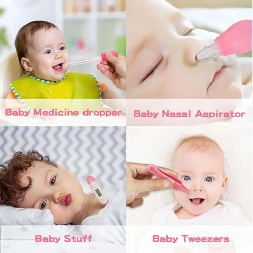 Miniatura 5 de Kit de aseo y cuidado de la salud para bebés, juego de cuidado de seguridad para bebés con cepillo de pelo, peine, cortaúñas, aspirador nasal, kit
