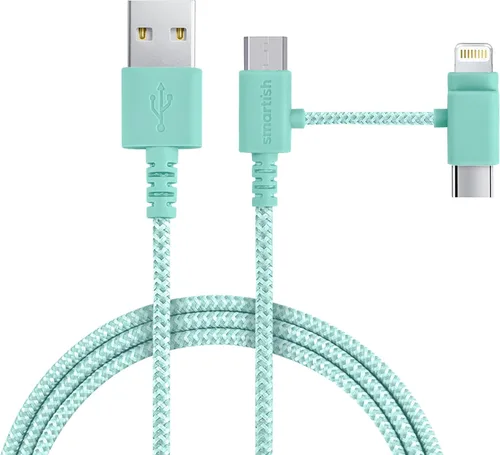 Miniatura 14 de Smartish Cable USB-C/Lightning 17/16/16e/15/14 - Crown Joule - Cable de carga universal de 6 pies con micro USB - Certificado MFi