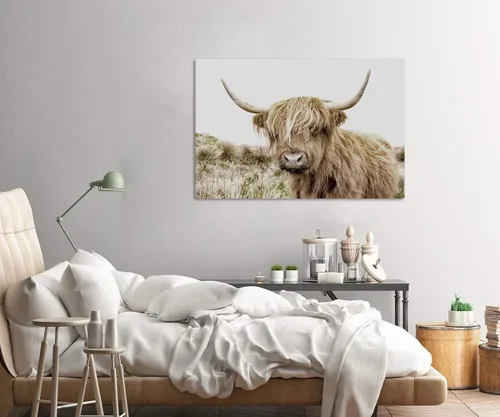 Miniatura 4 de Póster moderno de pared de vaca de las tierras altas, póster impreso en lienzo alpino desierto, decoración de pared de animales para sala de estar