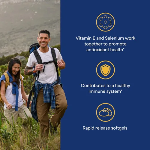 Miniatura 3 de Puritan's Pride Vitamina E 184 mg (400 UI) con selenio 50mcg, suplemento vitamínico para el sistema inmunológico y apoyo antioxidante para la salud