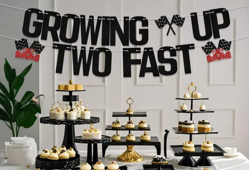 Miniatura 3 de Letrero con purpurina "Growing Up Two Fast Two Fast Twing", decoración de fiesta de cumpleaños con texto en inglés "Two Fast Two Curios