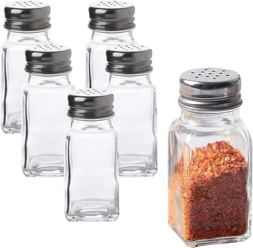 WHOLE HOUSEWARES Juego de saleros y pimenteros de acero inoxidable | Paquete de 6 piezas | Lo mejor para la cocina del hogar, restaurantes y catering