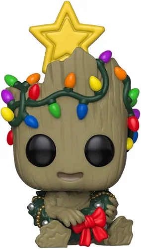 Funko Pop! Marvel: Holiday - Groot con corona, multicolor