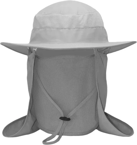 Miniatura 8 de Sombrero de pesca Sun Bonnie para hombres y mujeres, protección UV, gorra ligera, ala ancha, solapa desmontable para el cuello y cubierta facial