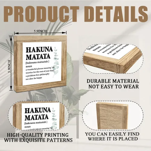 Miniatura 2 de Letrero de caja de madera de granja, decoración significativa para escritorio, letrero de madera inspiradora, decoración positiva del hogar